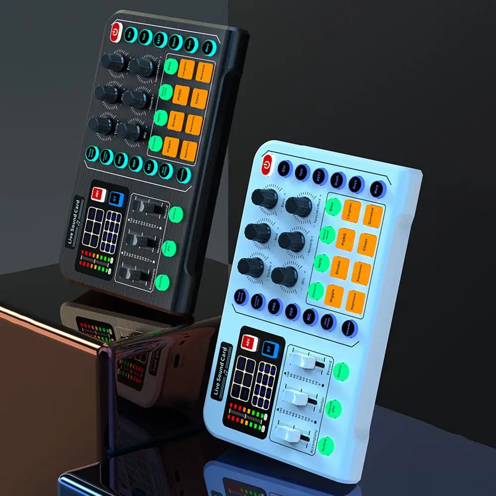 Custom LT Live Sound Card Studio Record Professional Soundcard BT Microphone Mixer Voice Changer Live Streaming Audio Sound Mixer Manufacturer