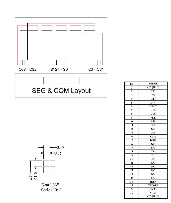 Custom Blue or white 128X64 0.96 inch OLED LCD LED Display Module For Arduino0 0.96" IIC SPI Communicate 3.3V-5V Manufacturer