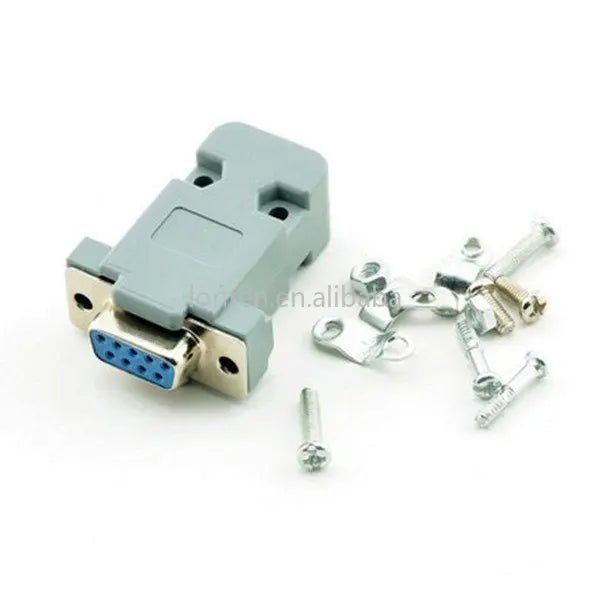 Custom 10 Sets RS232 Serial Port Connector DB9 Female Socket+Shell Plastic /Plug Connector 9pin COM Socket Adapter Manufacturer