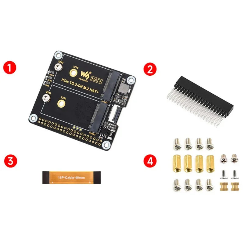 Custom Raspberry Pi 5 PCIe to M.2 NVMe Dual SSD Extension Board HAT+ with Boot From NVMe SSD Support