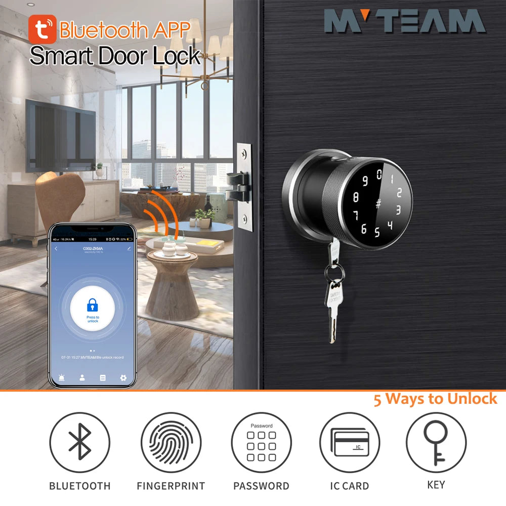 Custom Hot Tuya APP Smart Fingerprint Door lock smart wifi Lock RFID Card password security Home or Hotel lock Digital Keyboard Door lo Manufacturer