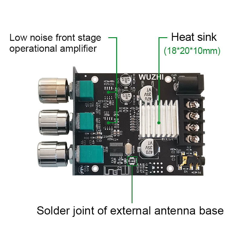 2*50W Class D Audio Digital Power Amp Tone Bass Treble HiFi Stereo Aux Wireless Music Player Amplifier Board pcb assembly Customize