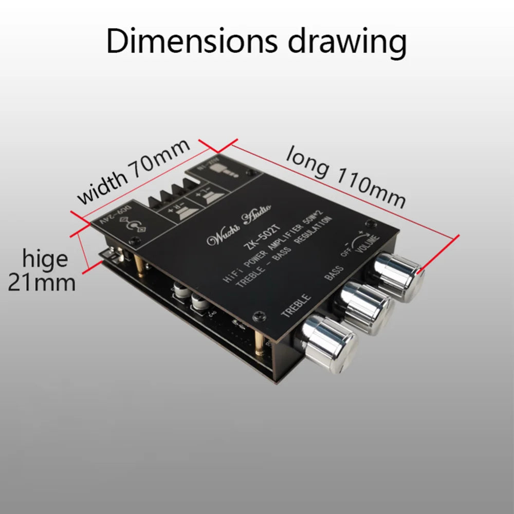 Custom LT-ZK-502T 50Wx2 Stereo Amplifier Board BT-Compatible Audio Speaker Module Manufacturer