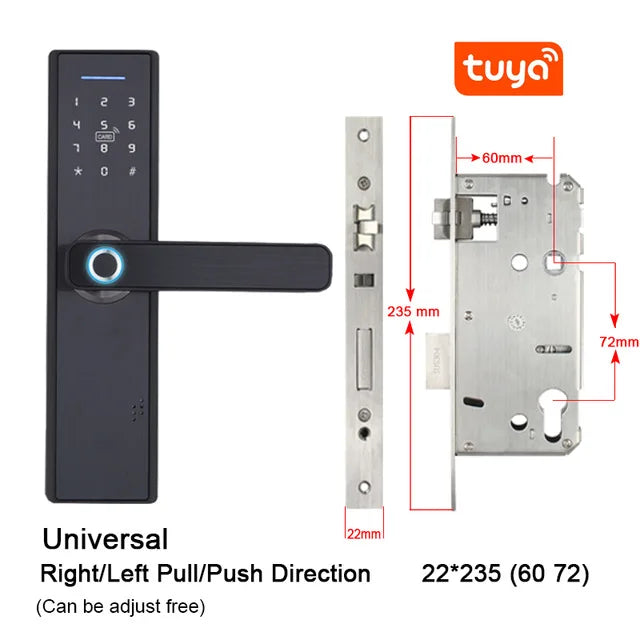 Custom Hot Tuya WIFI Door Lock smart lock Fingerprint Smart door Lock ,Password Keyless Door Lock,APP Remotely Fechadura Digital door l Manufacturer