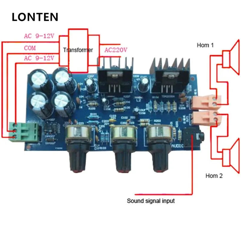 Custom 2x18W TDA2030A 2.0 Double Track TDA2030A Amplifier  Module FR4 94V0 PCB circuit board for 6, 8 10, 12, 14, 16 layers Manufacturer