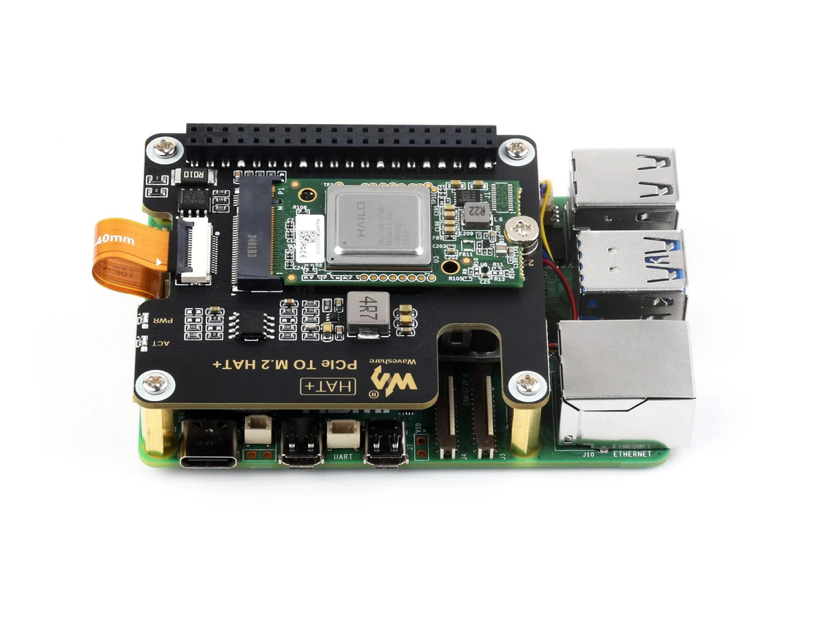 Hailo-8 M.2 AI Accelerator Module, 26TOPS Hailo-8 AI Processor Optional For PCIe To M.2 Adapter Board, For Raspberry Pi 5