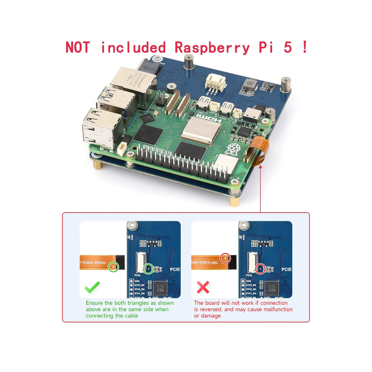 PI5 PCIe TO 4-Channel Gigabit Ethernet Expansion Board for RasPi Raspberry Pi 5 Projects 1GB 2GB 4GB RAM Accessories Driver-Free