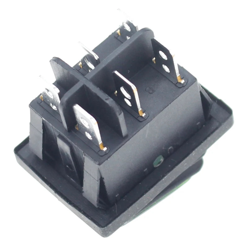 Custom 1pcs on off on 12V/220V Heavy Duty 6 pin DPDT IP67 Waterproof Auto Boat Marine Toggle Rocker Switch with LED 12V 220V 27x22mm Manufacturer