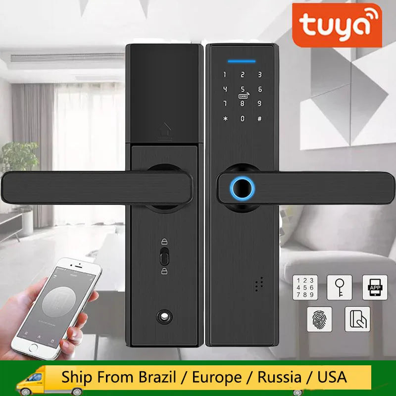 Custom Hot Tuya smart lock Fingerprint door lock Smart Door WIFI Lock ,Password ,IC card Door Lock Manufacturer