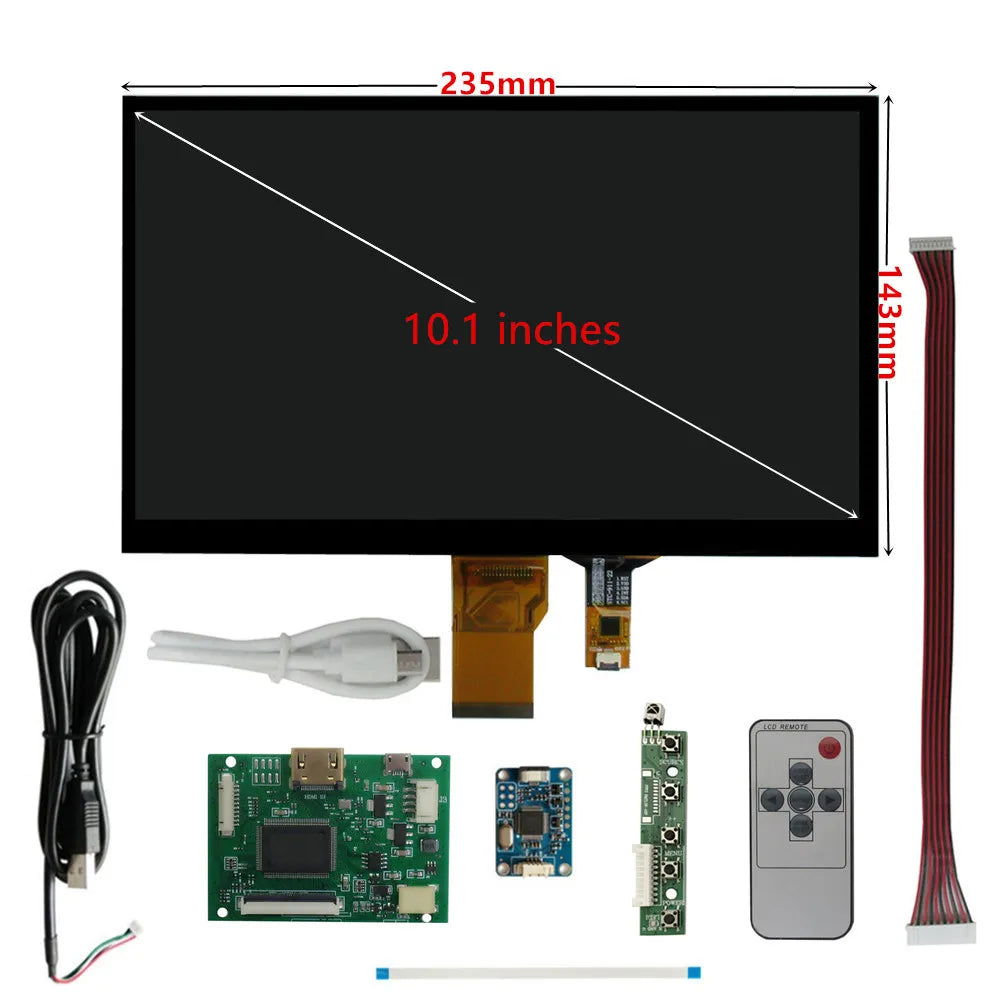 Custom 10.1 Inch 1024*600 Screen Display LCD Monitor Driver Control Board Digitizer Touchscreen For Raspberry Pi Banana Pi PC Manufacturer