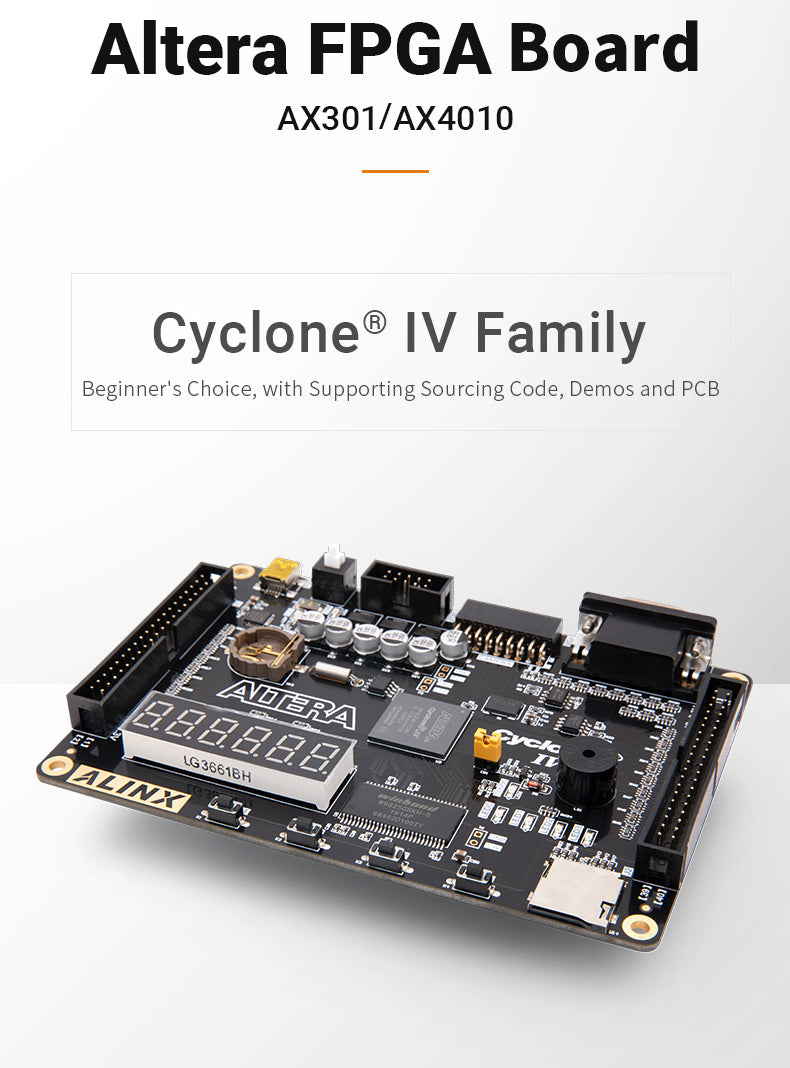 AX4010: ALTERA CYCLONE IV EP4CE10 FPGA Development Board Entry Level Study Board Custom PCB usb pcba charging