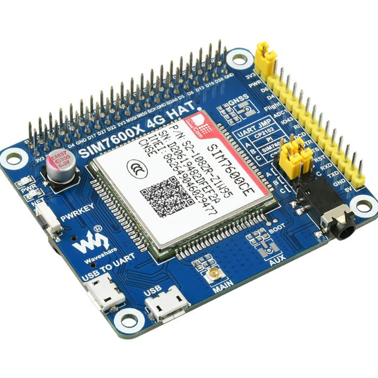 SIM7600CE-CNSE 4G HAT for Raspberry Pi Supports 4G / 3G / 2G Communication, Also LBS Positioning Custom PCB power board pcba customize