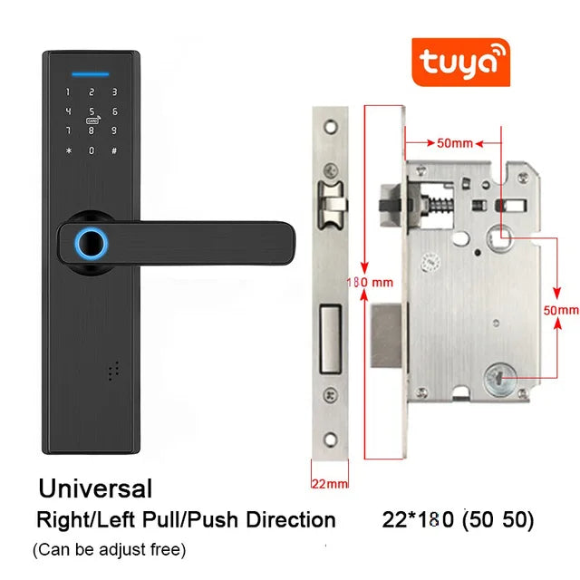 Custom Hot Tuya smart lock Fingerprint door lock Smart Door WIFI Lock ,Password ,IC card Door Lock Manufacturer