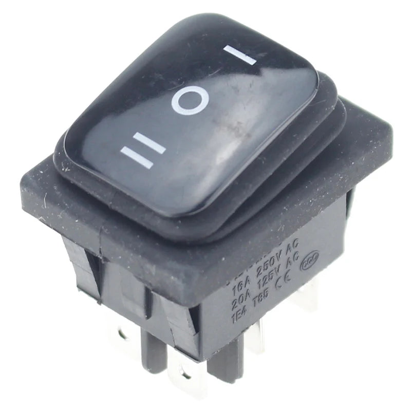Custom 1pcs on off on 12V/220V Heavy Duty 6 pin DPDT IP67 Waterproof Auto Boat Marine Toggle Rocker Switch with LED 12V 220V 27x22mm Manufacturer