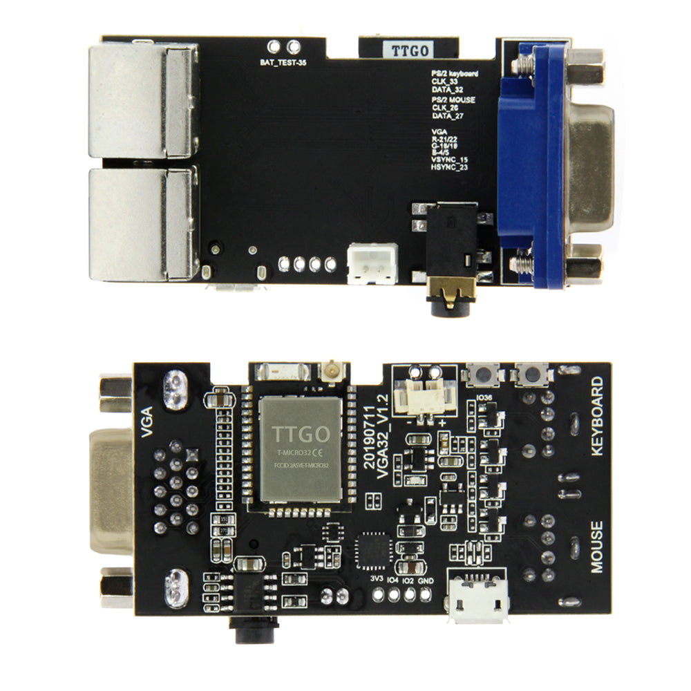 TTGO VGA32 V1.2 Controller PS/2 Mouse And Keyboard Graphics Library Game Engine And ANSI/VT Terminal For The ESP32 Custom PCB customize