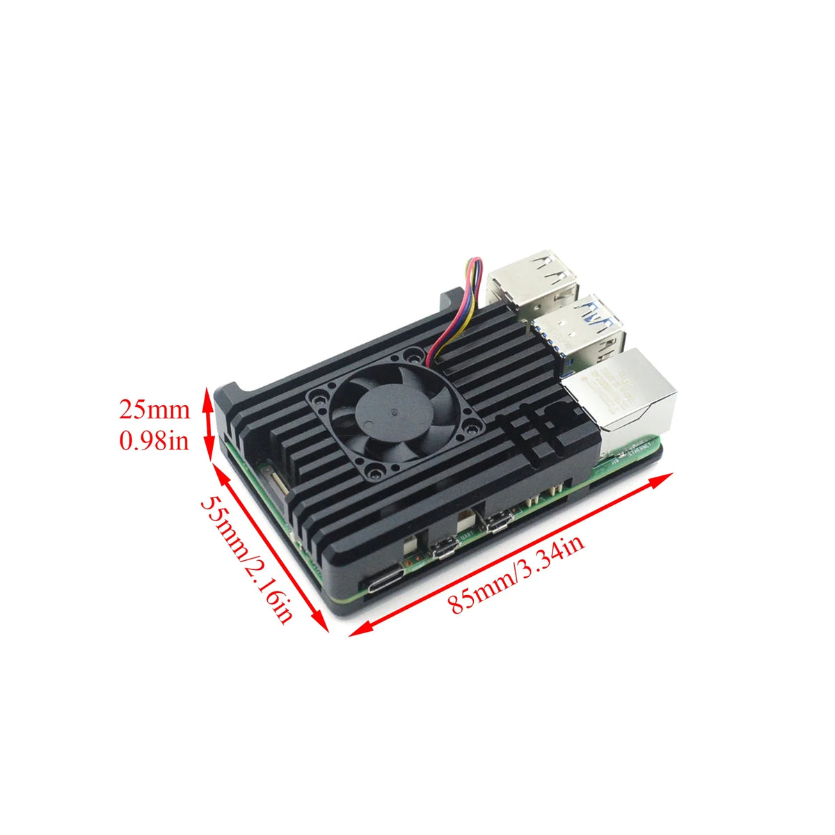 Raspberry Pi Case Aluminum Alloy Case Cover Cooling Protective Box With PWM Fan for Raspberry Pi 5