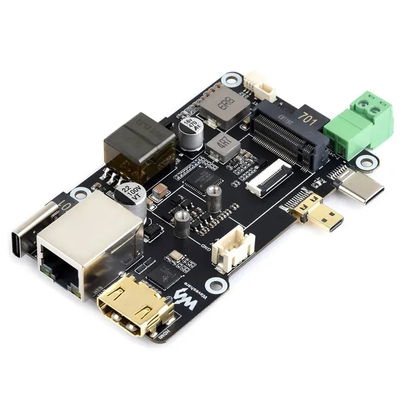 Custom Raspberry Pi 5 PCIe to M.2 NVME SSD Multi Function Adapter Board PoE Ethernet Power Over RJ45 Driver-Free for 4K Output