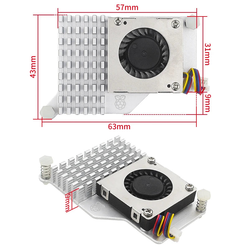 Custom Raspberry Pi Active Cooler with Adjustable Speed Cooling Fan Metal Heatsink Radiator for Raspberry Pi 5