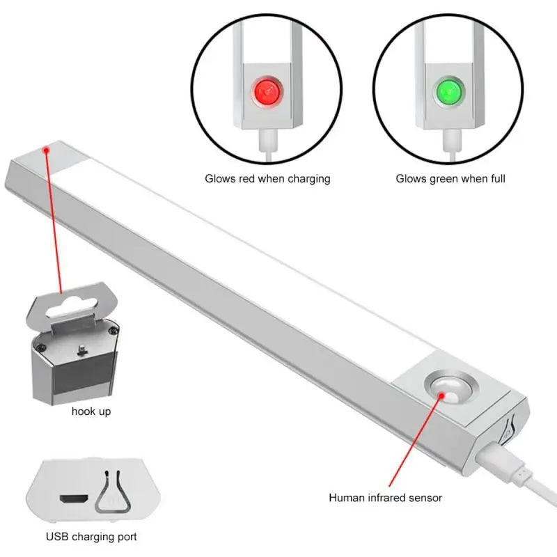 Custom Lonten 60 LED Cabinet Light IR Infrared Motion Detector Sensor Closet Remote Control Night Light Lamp Induction USB charging Manufacturer