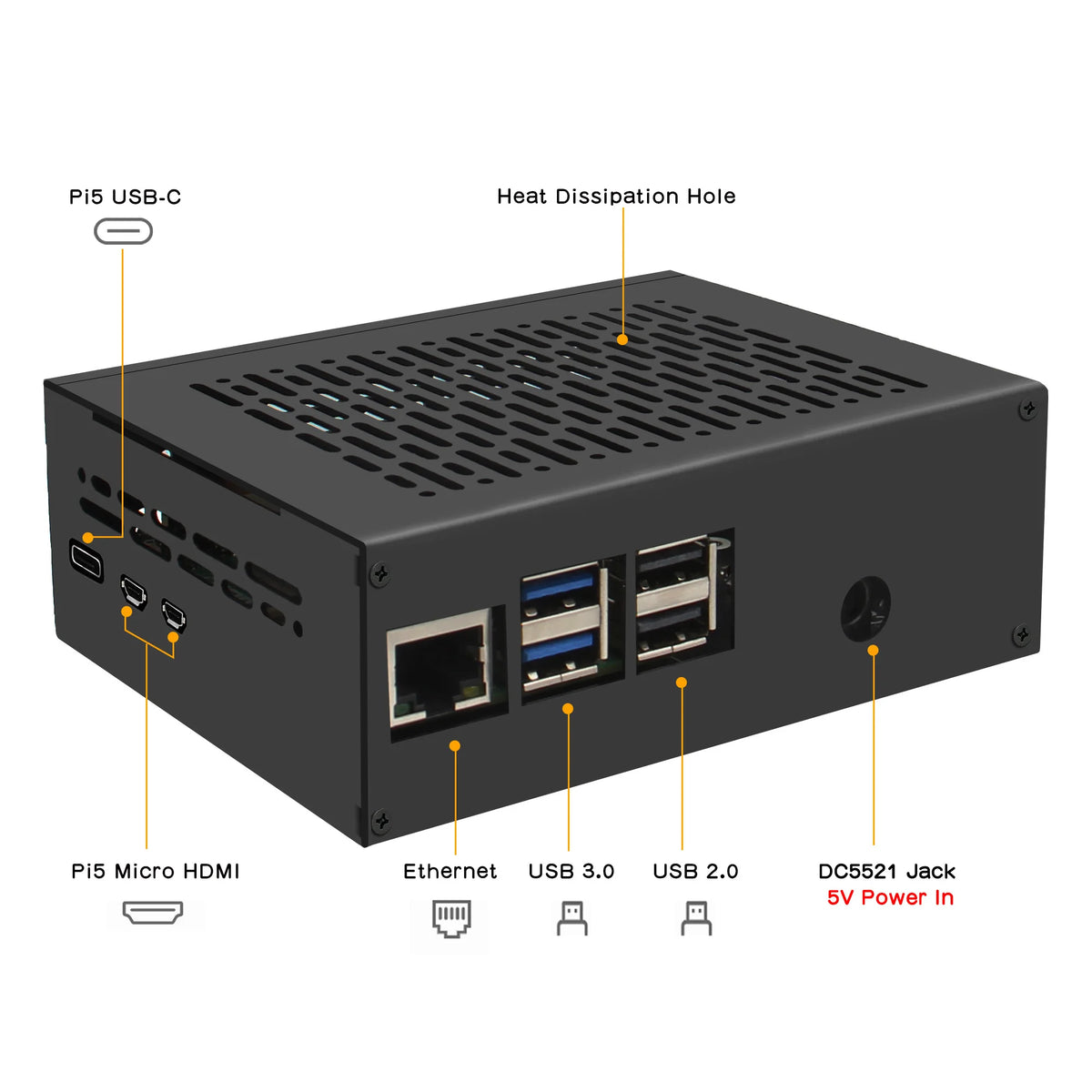 Custom  X1011-C1 Metal Case for Raspberry Pi 5 & X1011 Board
