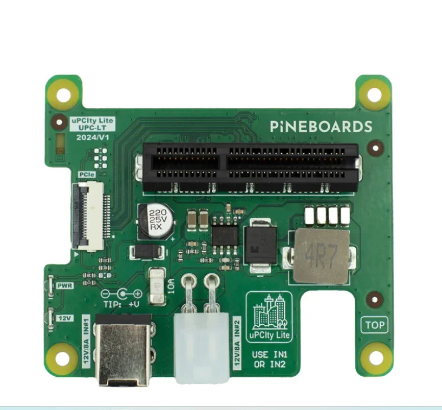 Hat UPCIty Lite for Raspberry Pi 5, with An Open Ended PCIe X4 Slot