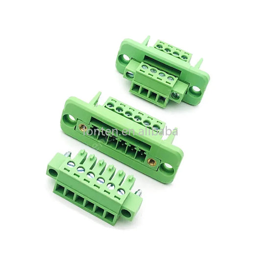 Custom 3.81mm Terminal Block Through-wall Welding-free Plug-in Type 2P/3P/4P/5P/6P/8P/10P/12P/16P 3.81mm with Flange Fixed Panel Manufacturer