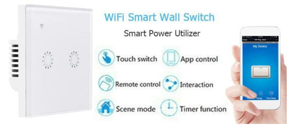 Custom custom new Smart Wifi Wall Touch Switch 1/2/3 Gang Glass Panel  light Switch Black/white Manufacturer