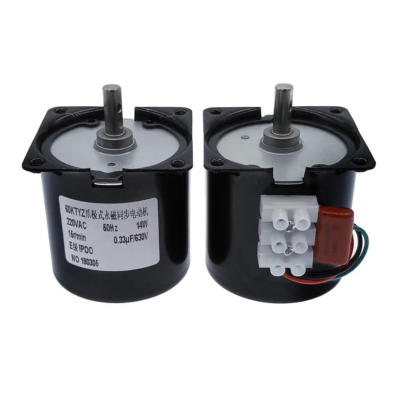Custom 60KTYZ Permanent Magnet Synchronous Motor AC220V 14W Gear Motor 2.5/5/10/15/20/30/50/60/80/110rpm Manufacturer