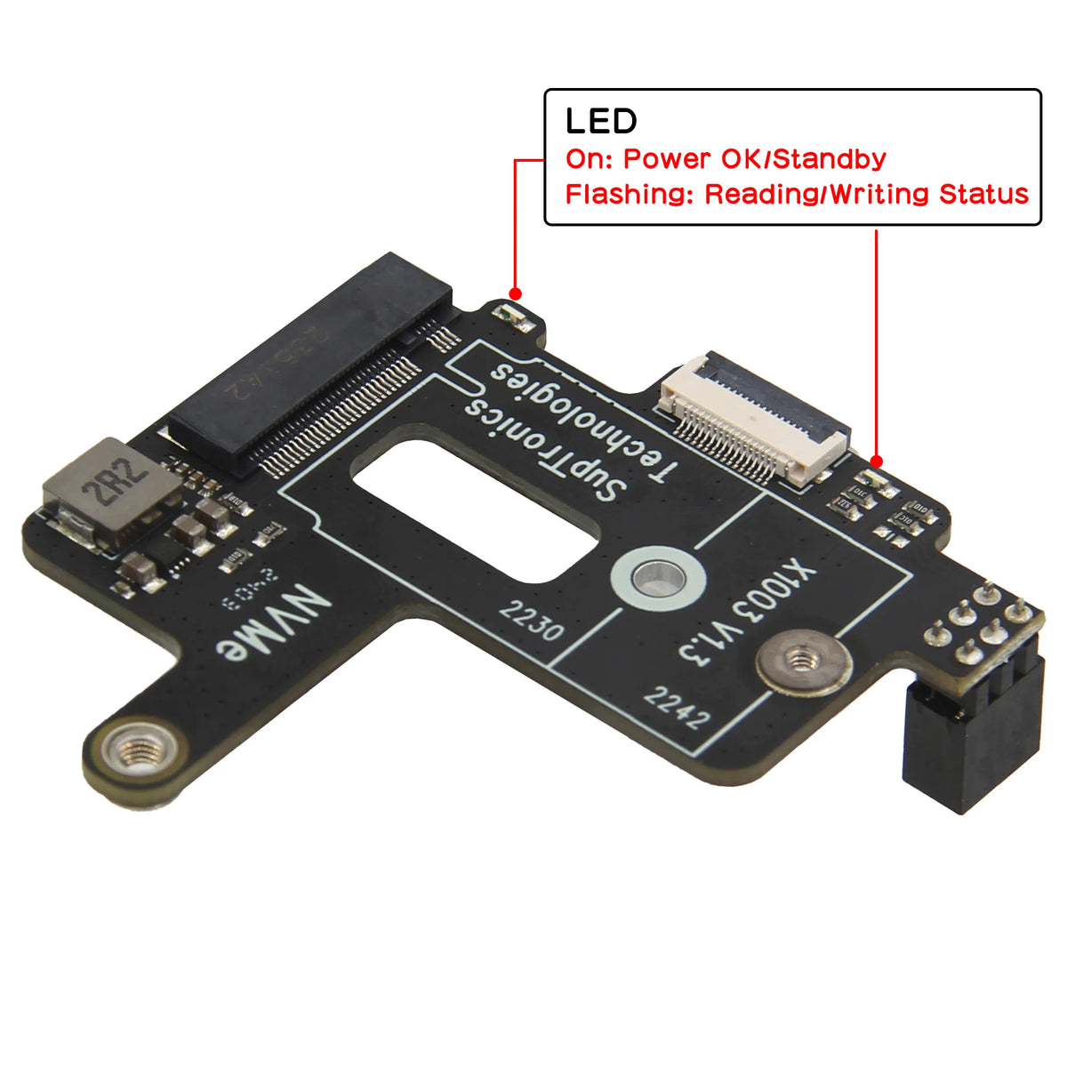 Custom  X1003 Pcie M.2 NVMe SSD 2242 Board for Raspberry Pi 5