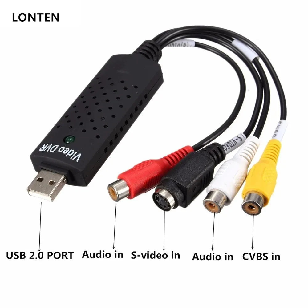 Custom Lonten USB 2.0 Video TV DVD VHS o Capture Adapter Video Capture Card Cable Video DVR Manufacturer