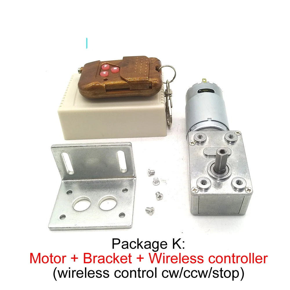Custom Worm Gear Motor DC  Reducer Motor 12V Worm Reduction Gearbox Engine Self-Locking Geared Motor Brush JGY-395 Manufacturer