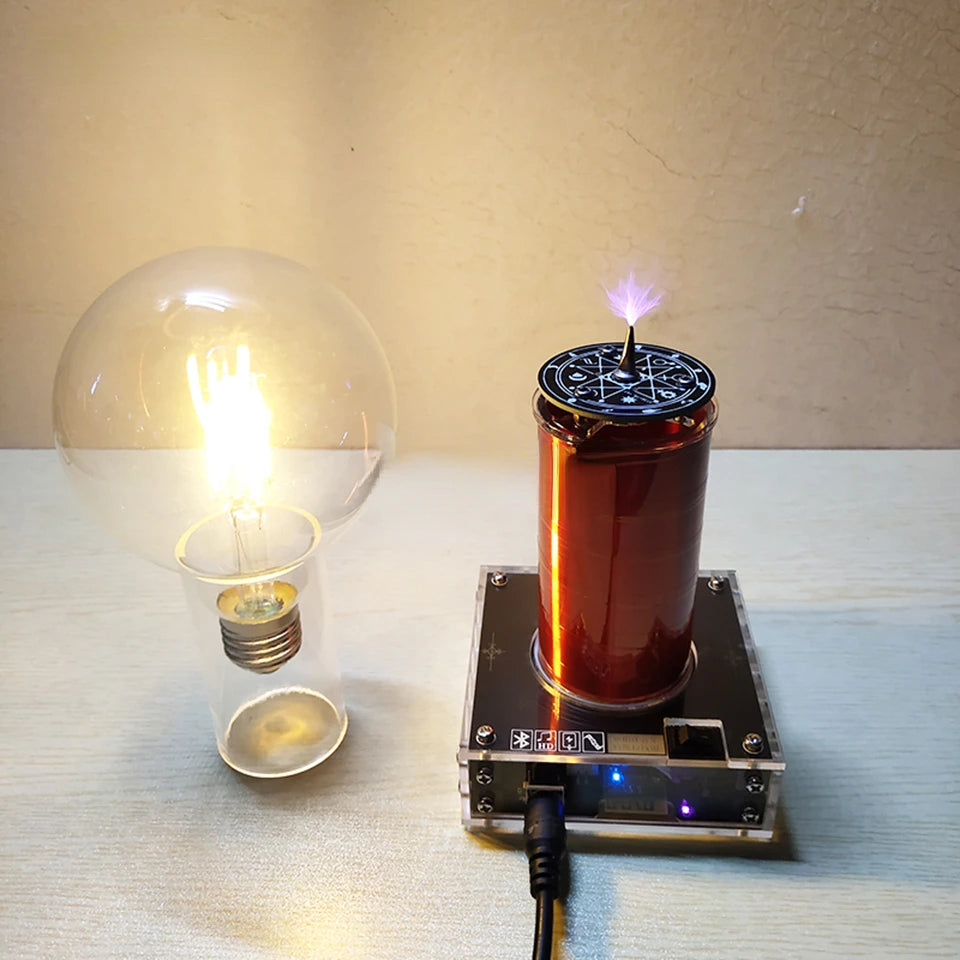 Custom Portable Palm Tesla Coil BT-compatible Audio Music Tesla Coil High Power Frequency Voltage ARC Lightning Generator Manufacturer