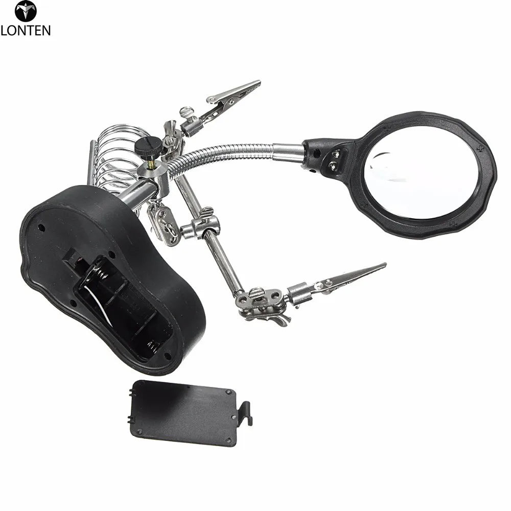 Custom Lonten LED Light Soldering Iron Stand Helping Hands Magnifying Glass Magnifier Manufacturer