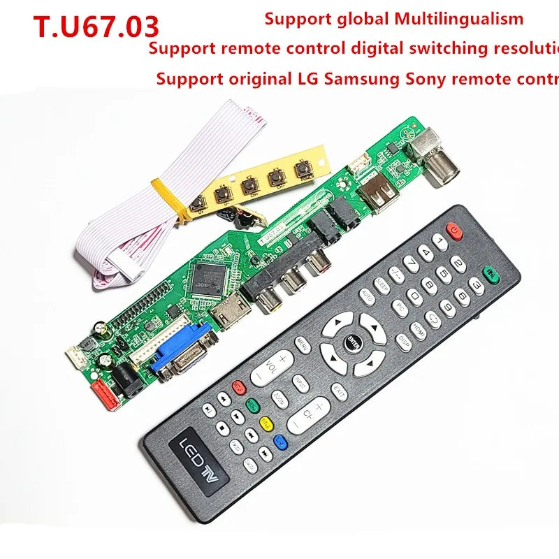 Custom    ordinary LCD TV motherboard t.u67.03 can replace t.v53.03 and provide softwareManufacturer