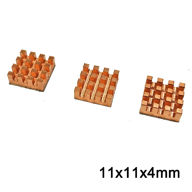 Custom 3pcs Pure Copper Mini Heat Sink Memory RAM Adhesive Back Cooling For VGA DDR MOS GPU IC Chipset Radiator Cooler 11x11x4mm Manufacturer