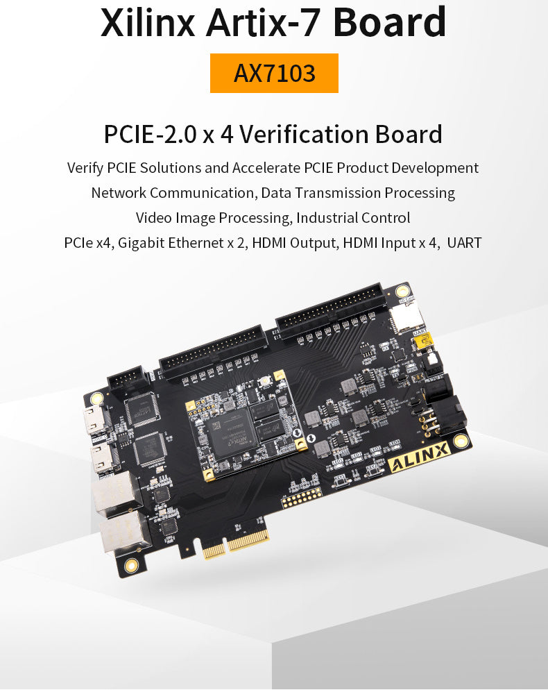 AX7103: XILINX Artix-7 XC7A100T FPGA Development Board A7 SoMs PCIe Accelerator Card Custom PCB baoshi pcba