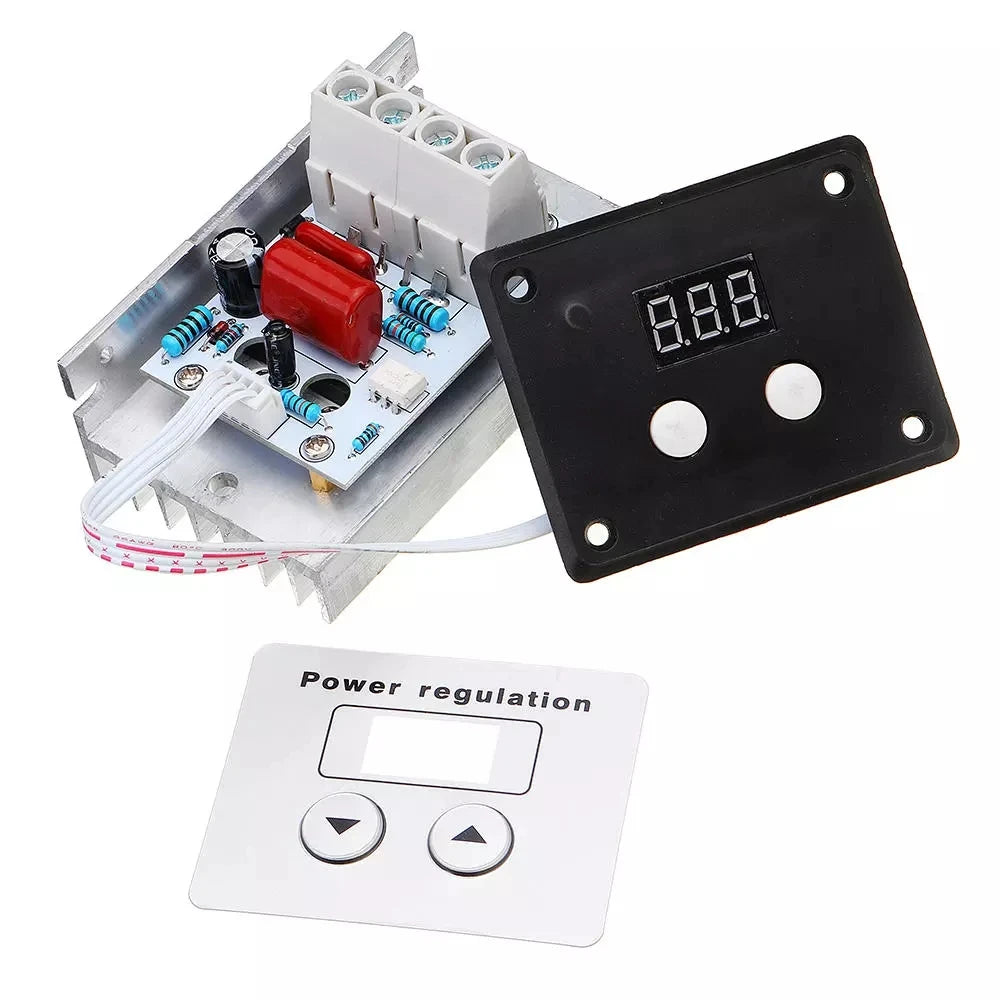 Custom AC 220V 10000W 80A Digital Control SCR Electronic Voltage Regulator Speed Control Dimmer Thermostat With Digital Meters Manufacturer