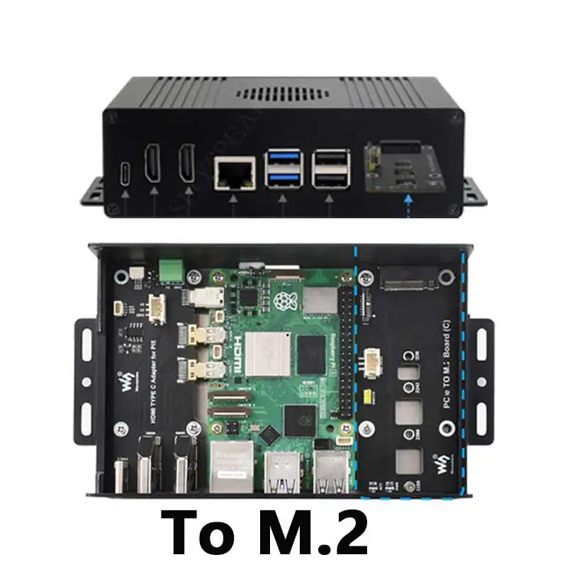Custom Raspberry Pi 5 Option Kit-Education & Learning Easy-Adapter or PCIe-To-ETH /OR PCIe-USB-Hub /OR PCIe-M.2-NVM-SSD Case Kit