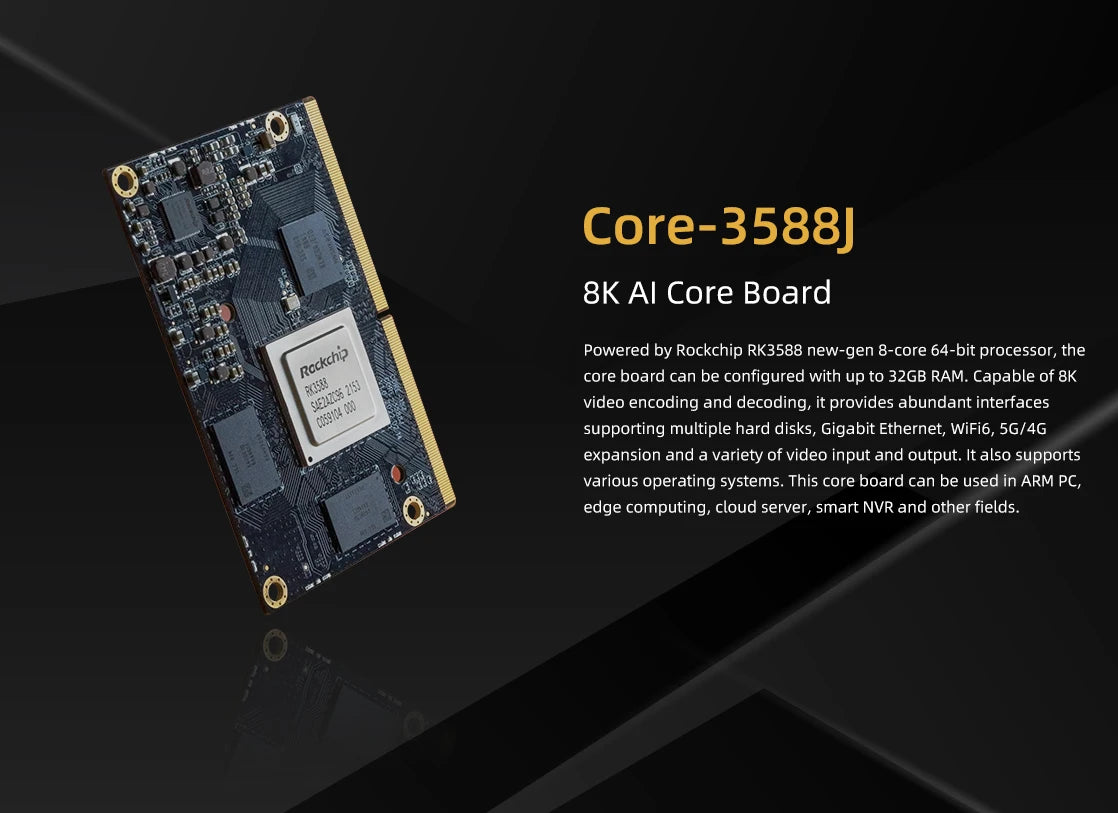 Custom Rockchip RK3588 Core Board 8K AI Mini  8-core 64-bit 4GB/8GB/16GB LPDDR4 NPU 6Tops Support Android Manufacturer