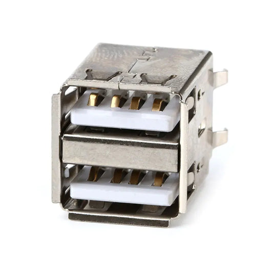 Custom 10Pcs Double USB Type A Female Solder Jacks Connector PCB Socket USB-A type 180 Degrees Vertical 4pins Manufacturer