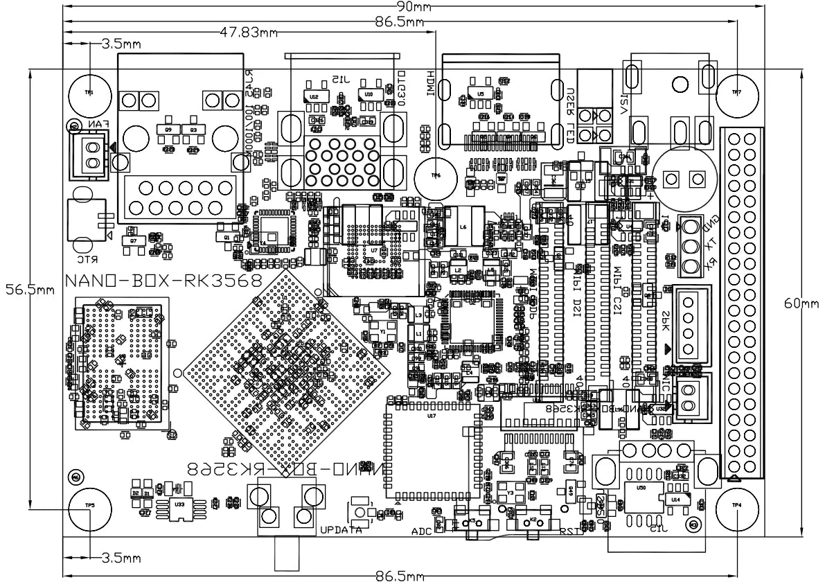 Custom Custom Rockchip RK3568 development board 0.8T NPU Raspberry pi Manufacturer