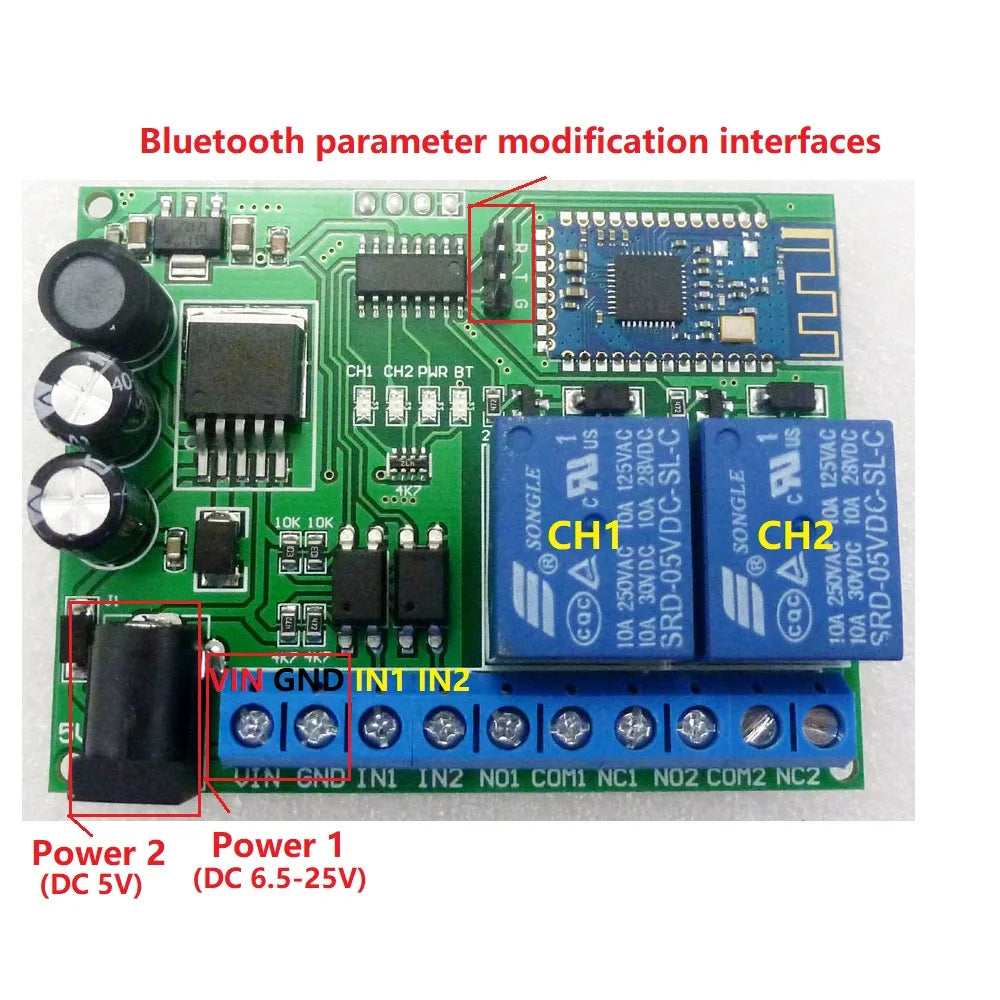 Custom OEM 2ch IOS Android  Relay 2.4G RF Wireless Remote control Switch IOT Module Board Manufacturer