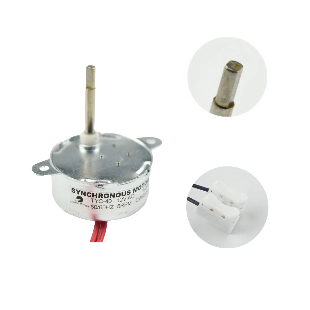 Custom Synchronous Motor TYC-40 AC 12V 5RPM CW/CCW Flat Shaft 35MM for Fiber Optic Light Christmas decoration Manufacturer