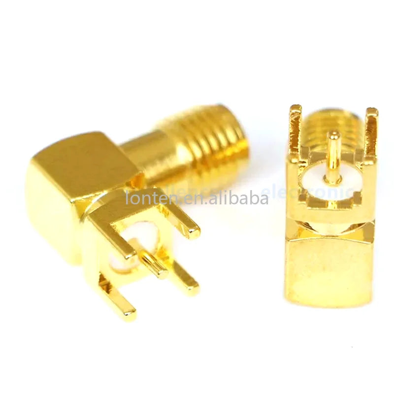 Custom 10PCS SMA male Thru Hole plug Right Angle 90 DEGREE SMA-KWE PCB Mount connector RF adapter Manufacturer