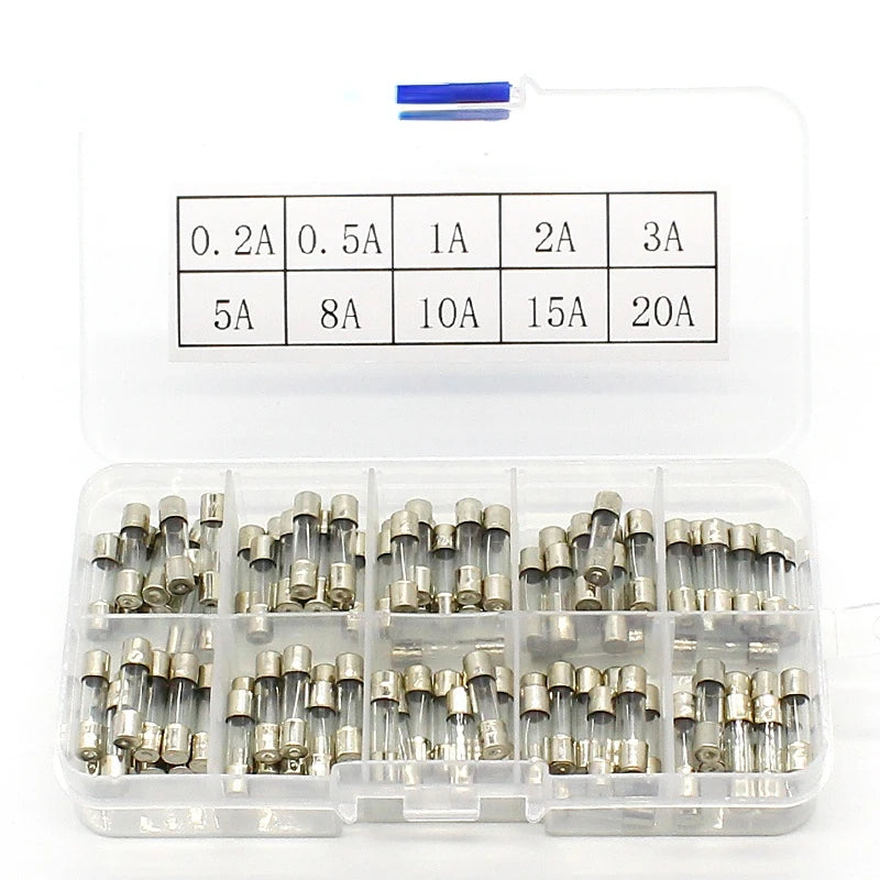 Custom Promotion! 100Pcs Set 5x20mm Quick Blow Glass Tube Fuse Assorted Kits,Fast-blow Glass Fuses Electronic Component Manufacturer