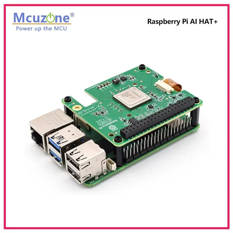 Official Raspberry Pi 5 AI HAT+ Artificial Intelligence Kit with Hailo8l/Hailo8 Accelerator Module, 13Tops/26Tops Custom