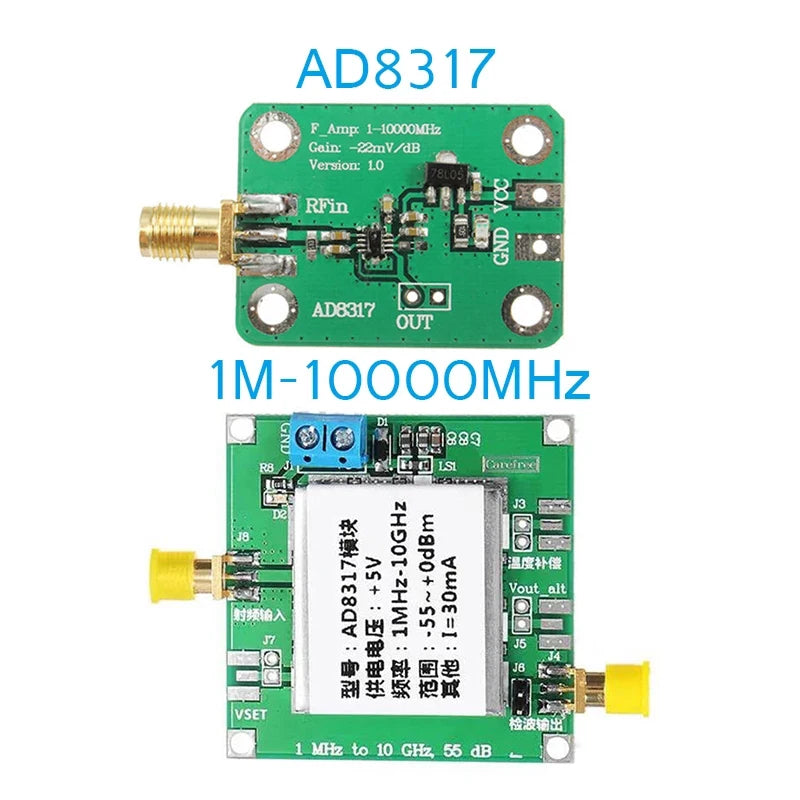 Custom DC AD8317 Radio Frequency Logarithmic Detector Power Meter 1M-10000MHz -55 dBm to 0dBm 1MHz to 10GHz RF Power Manufacturer