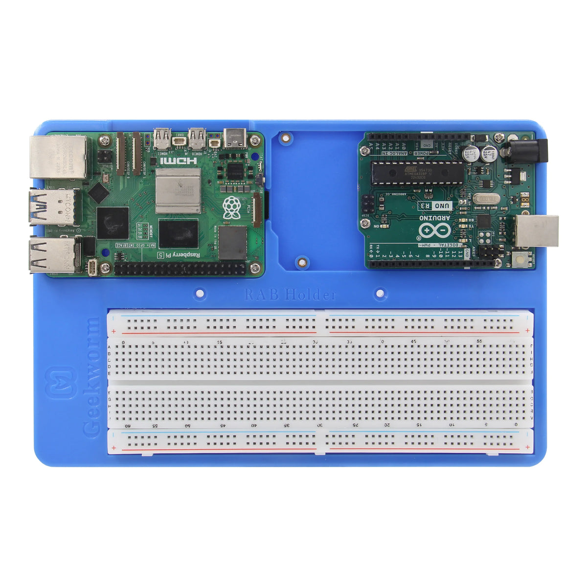 Raspberry Pi RAB Holder Breadboard ABS Case Education Platform W/ 830 Breadboard for Arduin0 Mega 2560 Raspberry Pi 5/4B/3B+