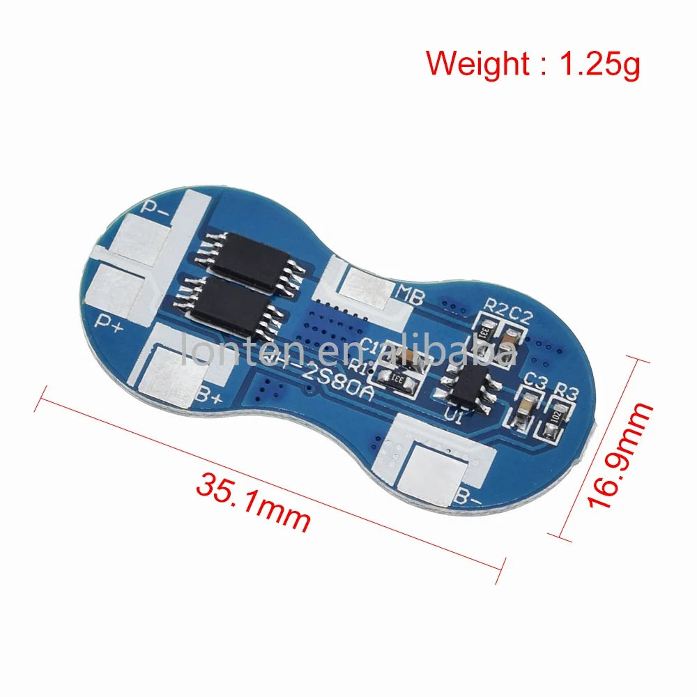 Custom 2S Li-ion 18650 Lithium Battery Charger Protection Board 7.4V Overcurrent Overcharge Overdischarge Protection 4A 2 Series BMS Manufacturer