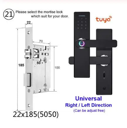 Custom Wifi Electronic Door Smart  Lock With Tuya APP Remotely  Biometric Fingerprint  Smart Card Password tuya smart lock Manufacturer